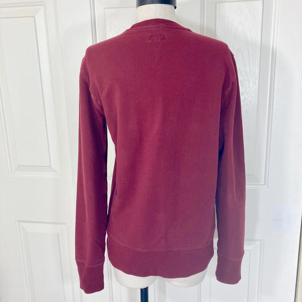 Armani Jeans burgundy logo sweatshirt, cotton crew neck long sleeve top - Picture 5 of 10